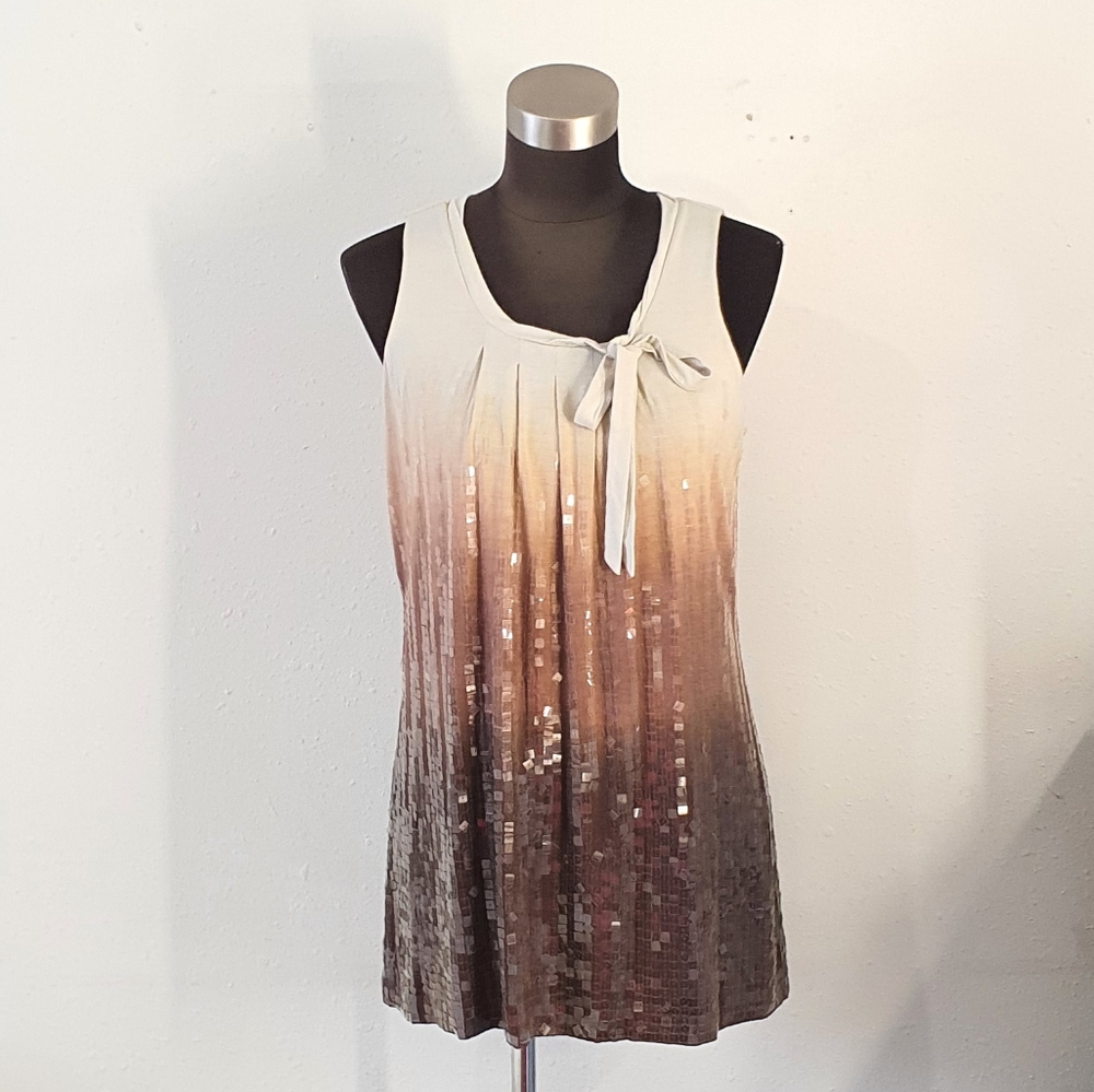 Yansi Fugel Sequin Tunic Tank Top